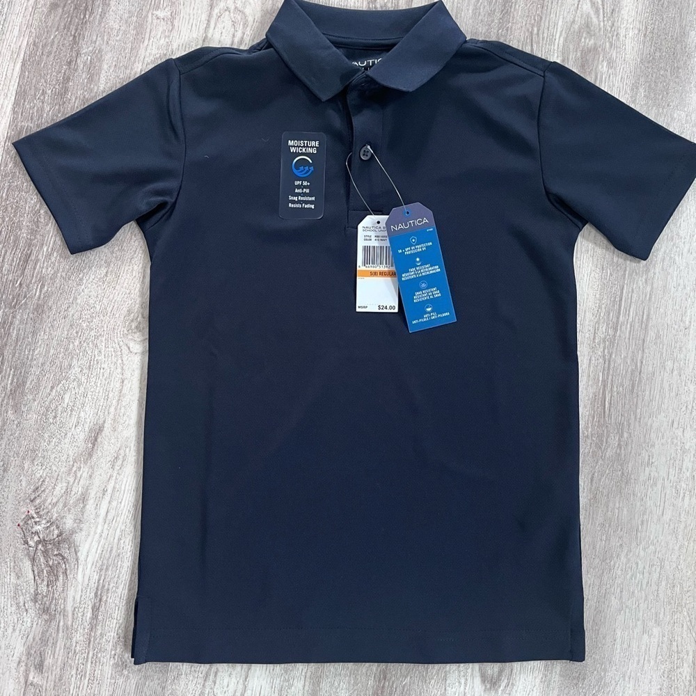 NWT Nautica performance polo boys 8